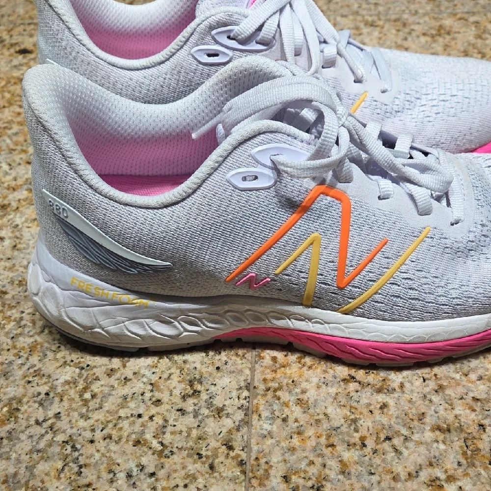 New Balance Women's Athletic Shoes - Gray, Pink, and Orange - Picture 6 of 6